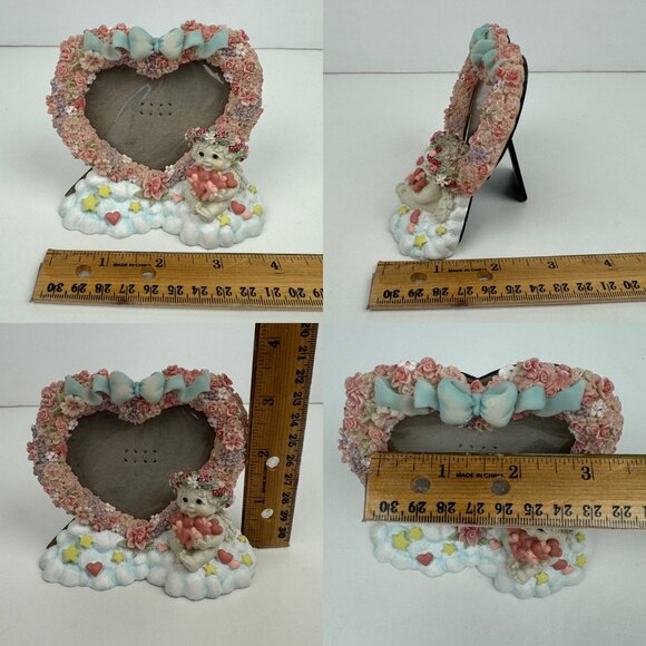 Small Vtg Dreamsicles Cherub Angel Heart Shape Picture You Picture Photo Frame - Picture 3 of 14